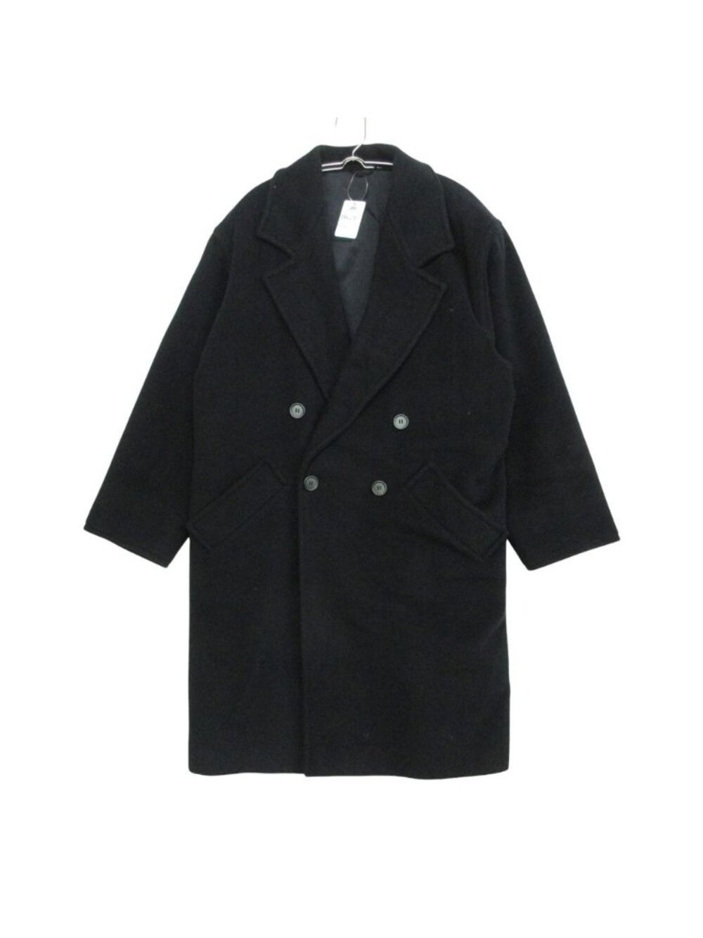 Max Mara Sports Coat Long Fully Lined Cashmere Blend Wool Notch Lapel Black